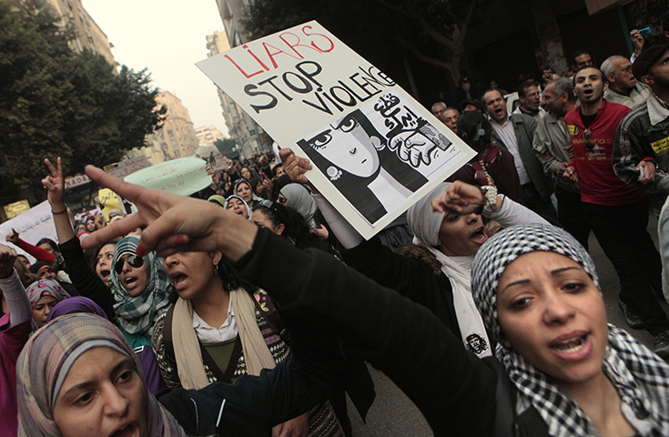 Egyptian women protesting